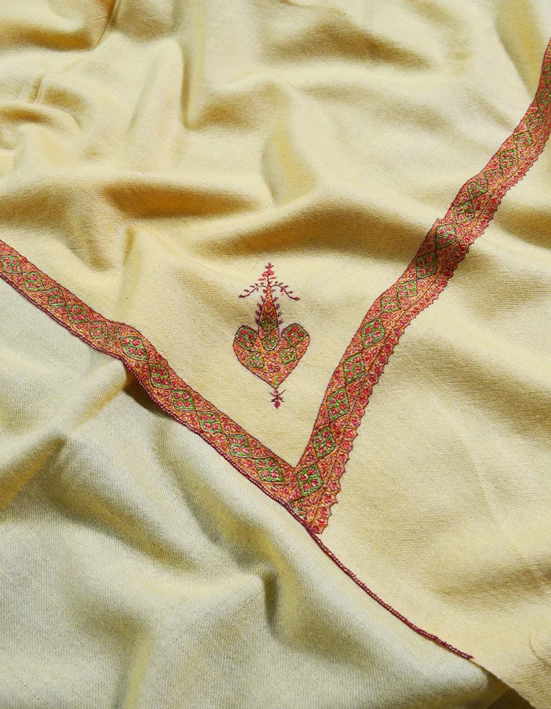 amber silk embroidery pashmina shawl 8244