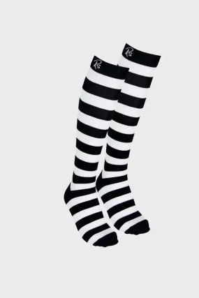 Black & White Knee High Compression Socks