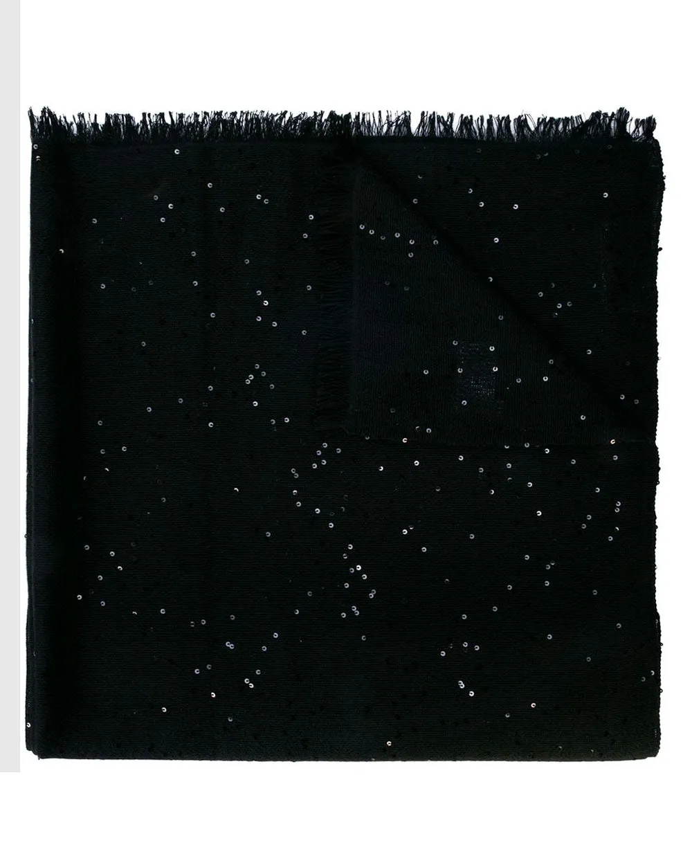 Black Paillette Cashmere Silk Scarf