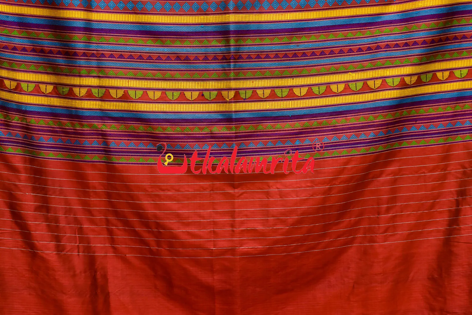 Blue Red Mayurachandrika Dongria Silk Saree