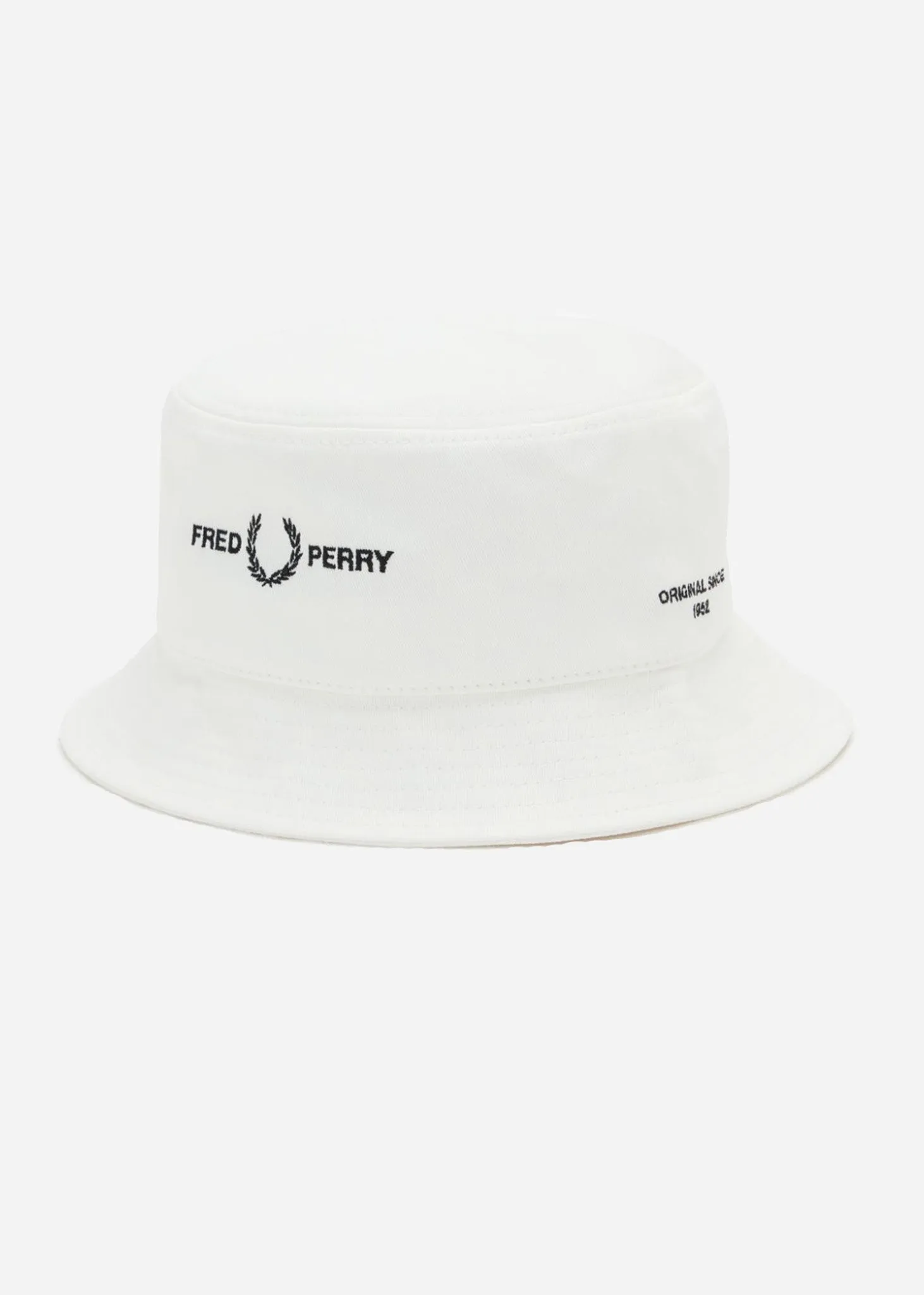 Branded twill bucket hat - snow white