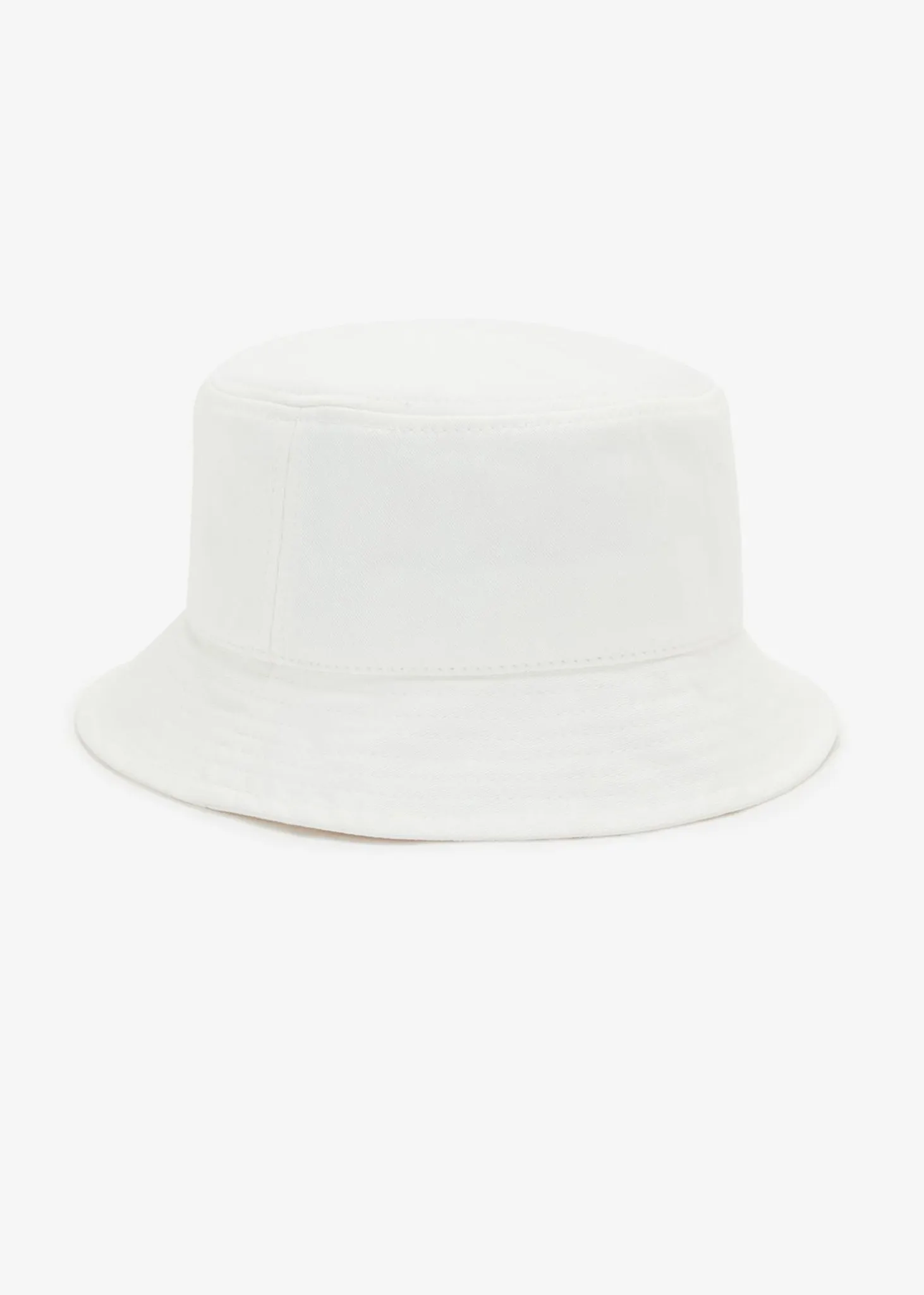 Branded twill bucket hat - snow white