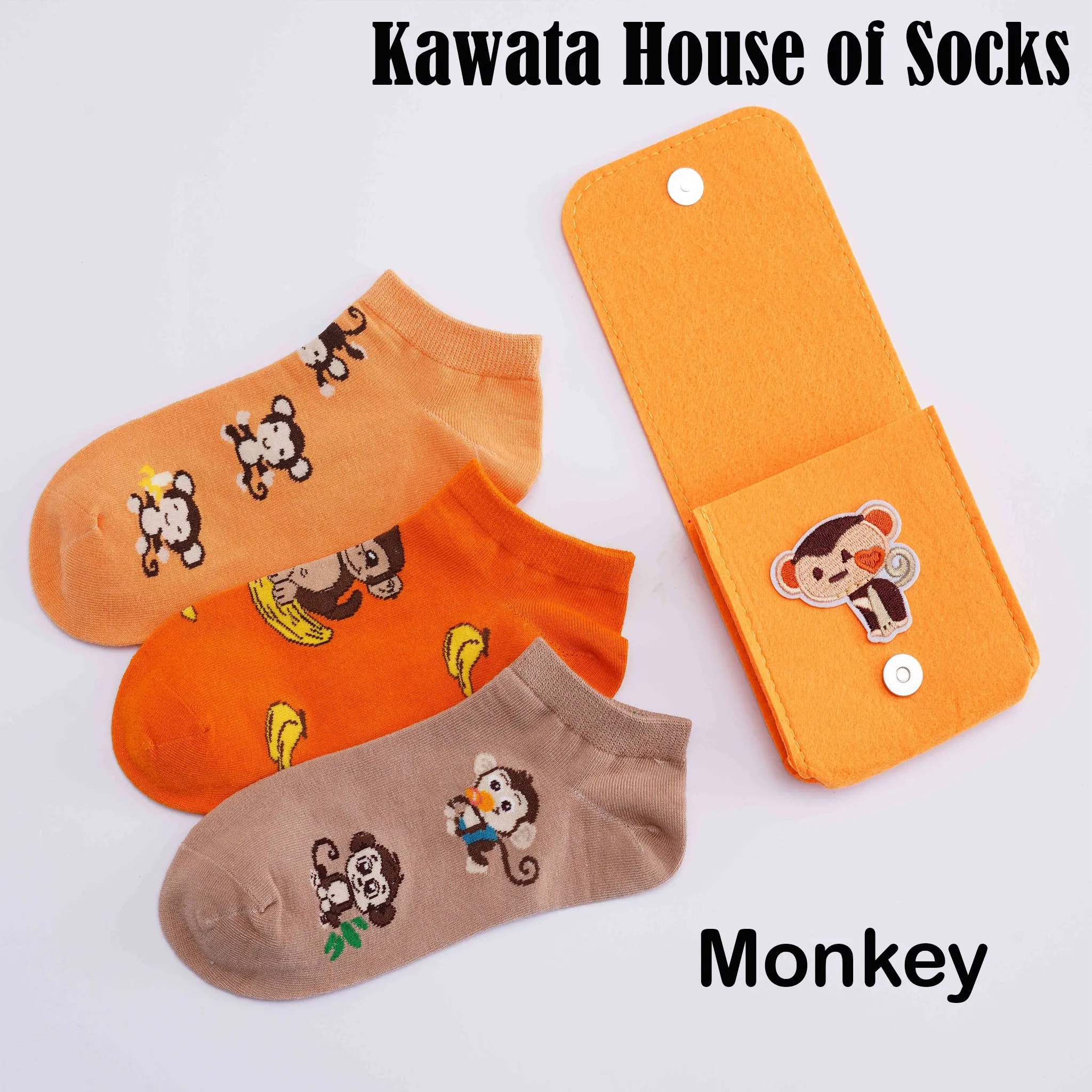 Chinese Zodiac 3 Pairs Ankle Socks with Pocket Compartment