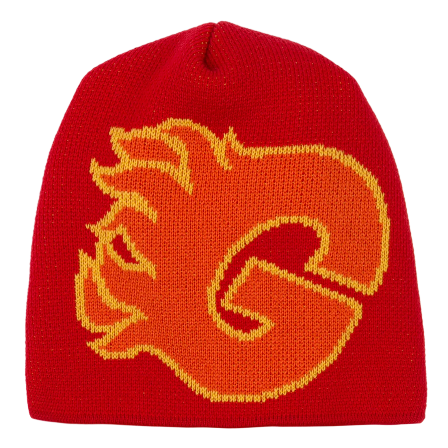 Classic Grip Flames Toque Beanie Red