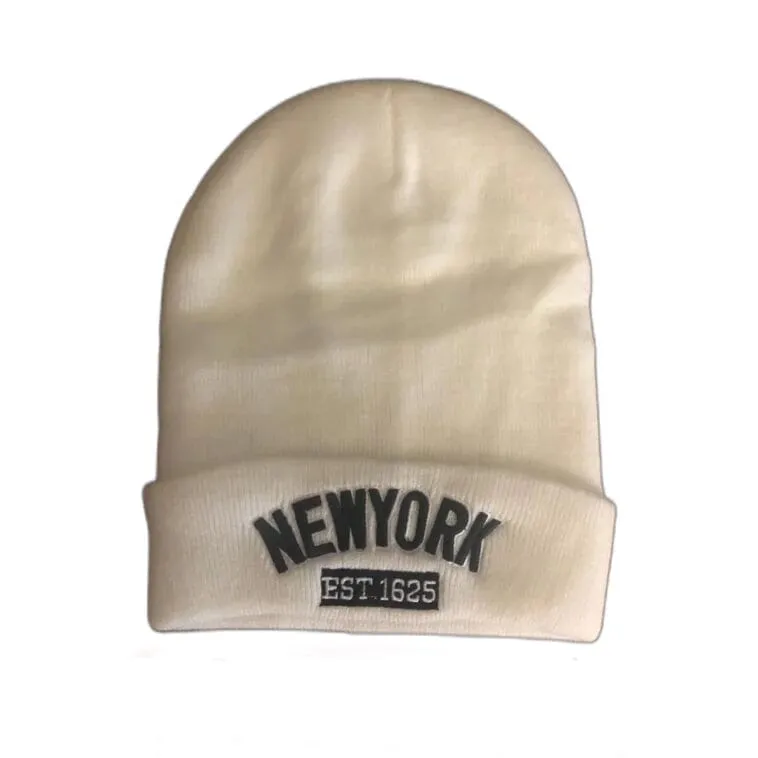 Classic NY Winter Hat Beanies with Thick Fur