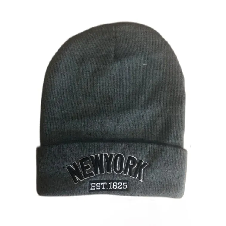 Classic NY Winter Hat Beanies with Thick Fur