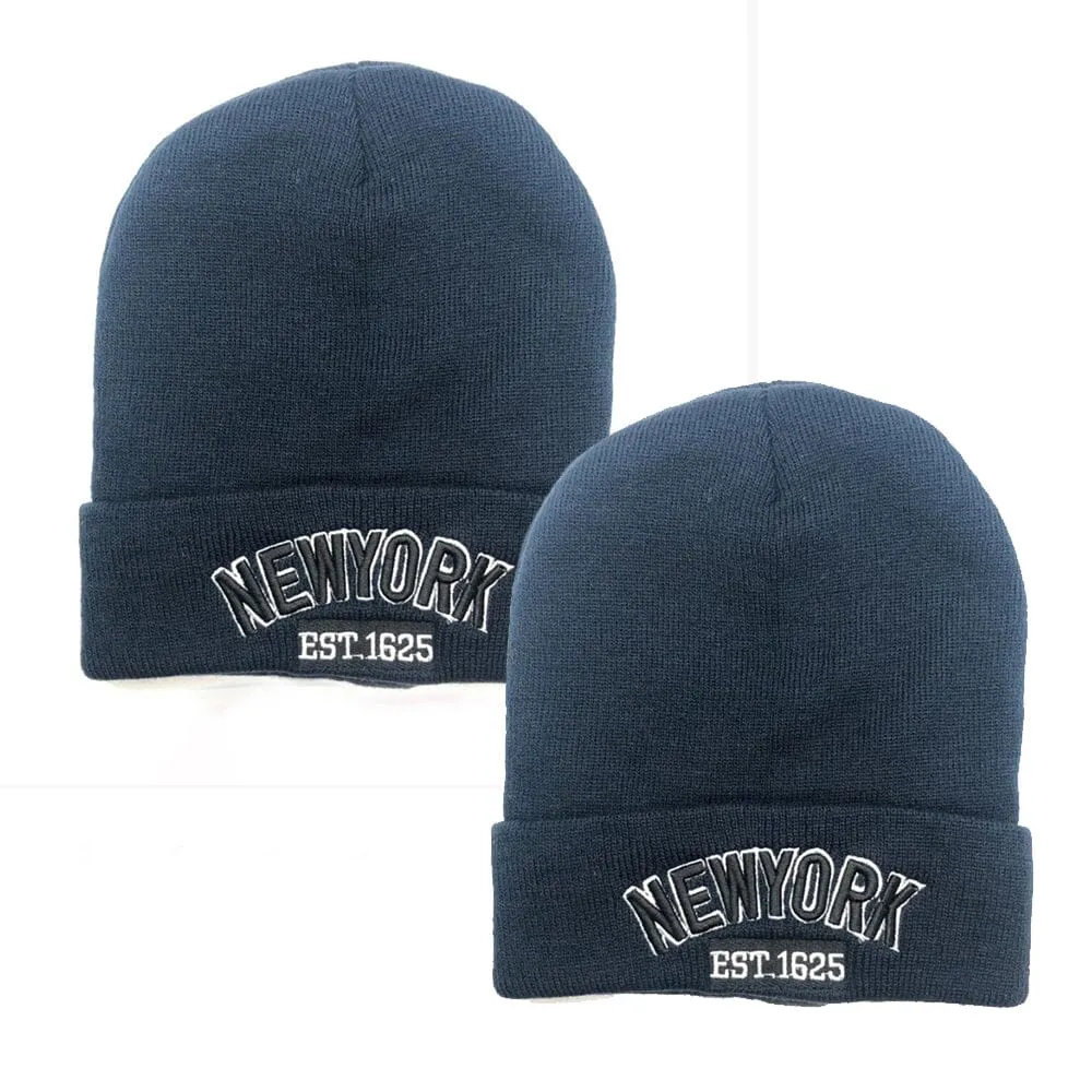 Classic NY Winter Hat Beanies with Thick Fur