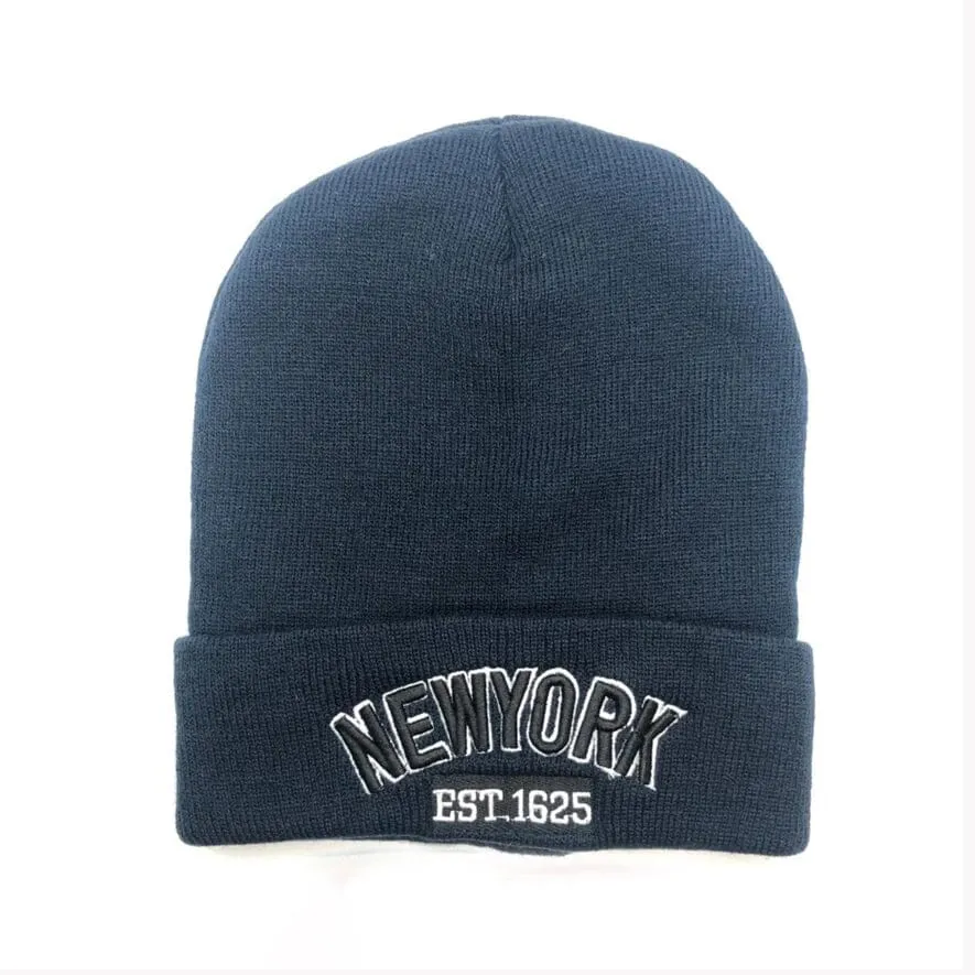 Classic NY Winter Hat Beanies with Thick Fur