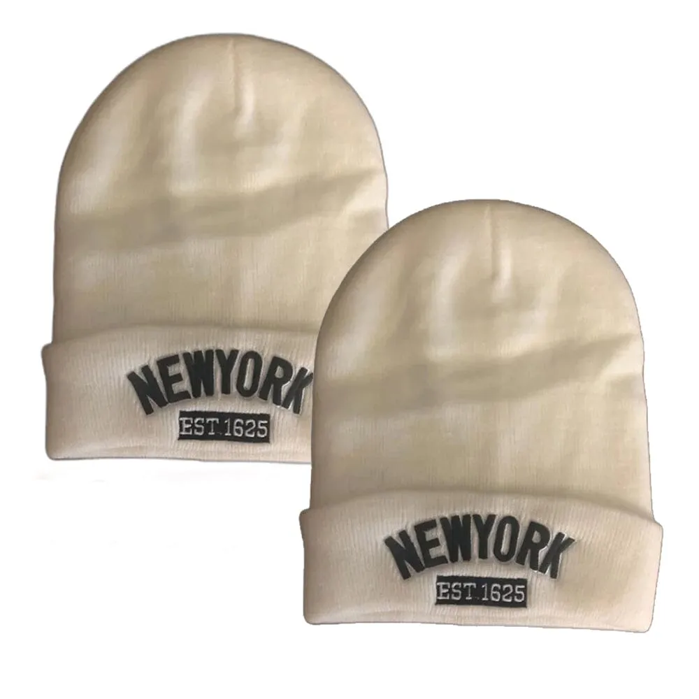 Classic NY Winter Hat Beanies with Thick Fur