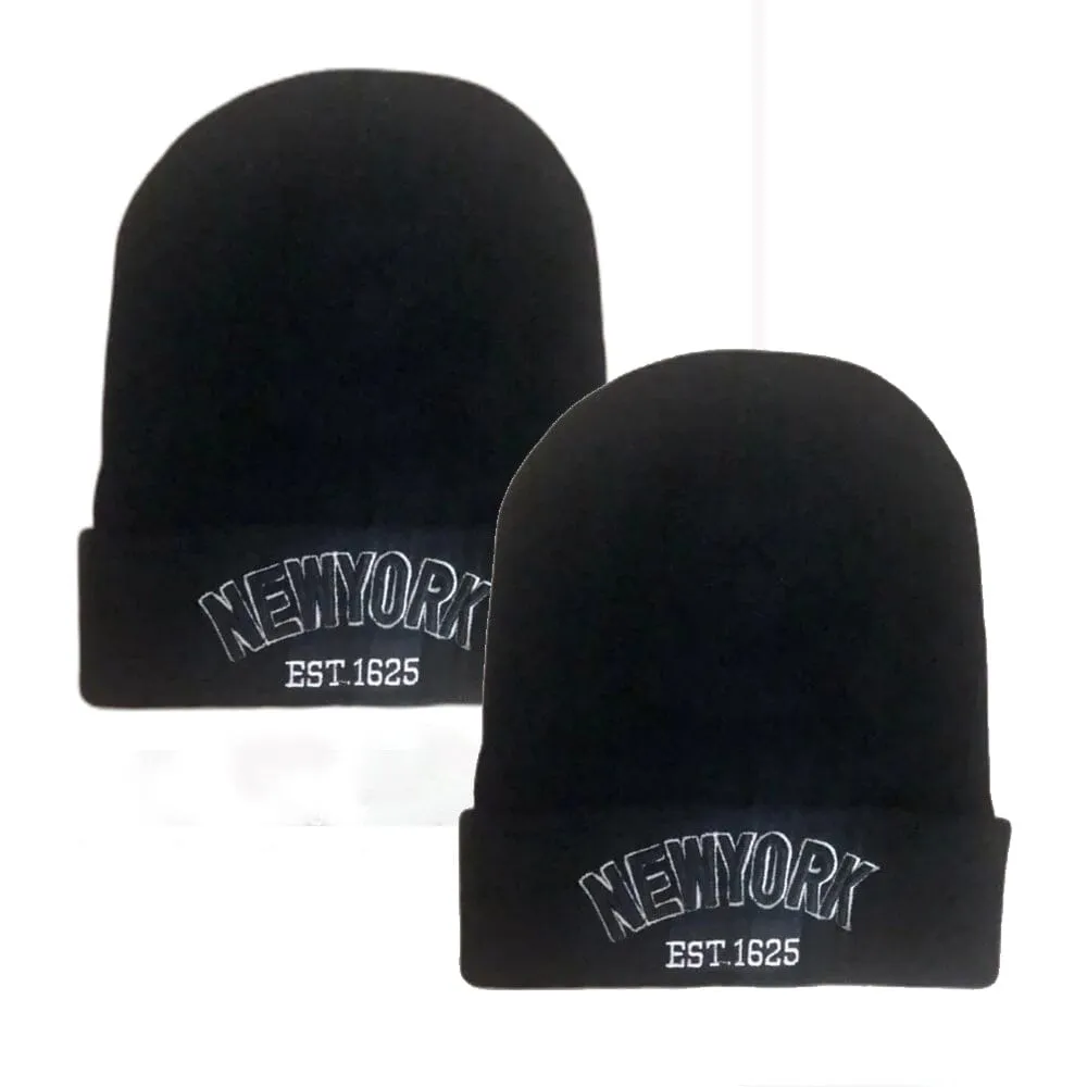 Classic NY Winter Hat Beanies with Thick Fur