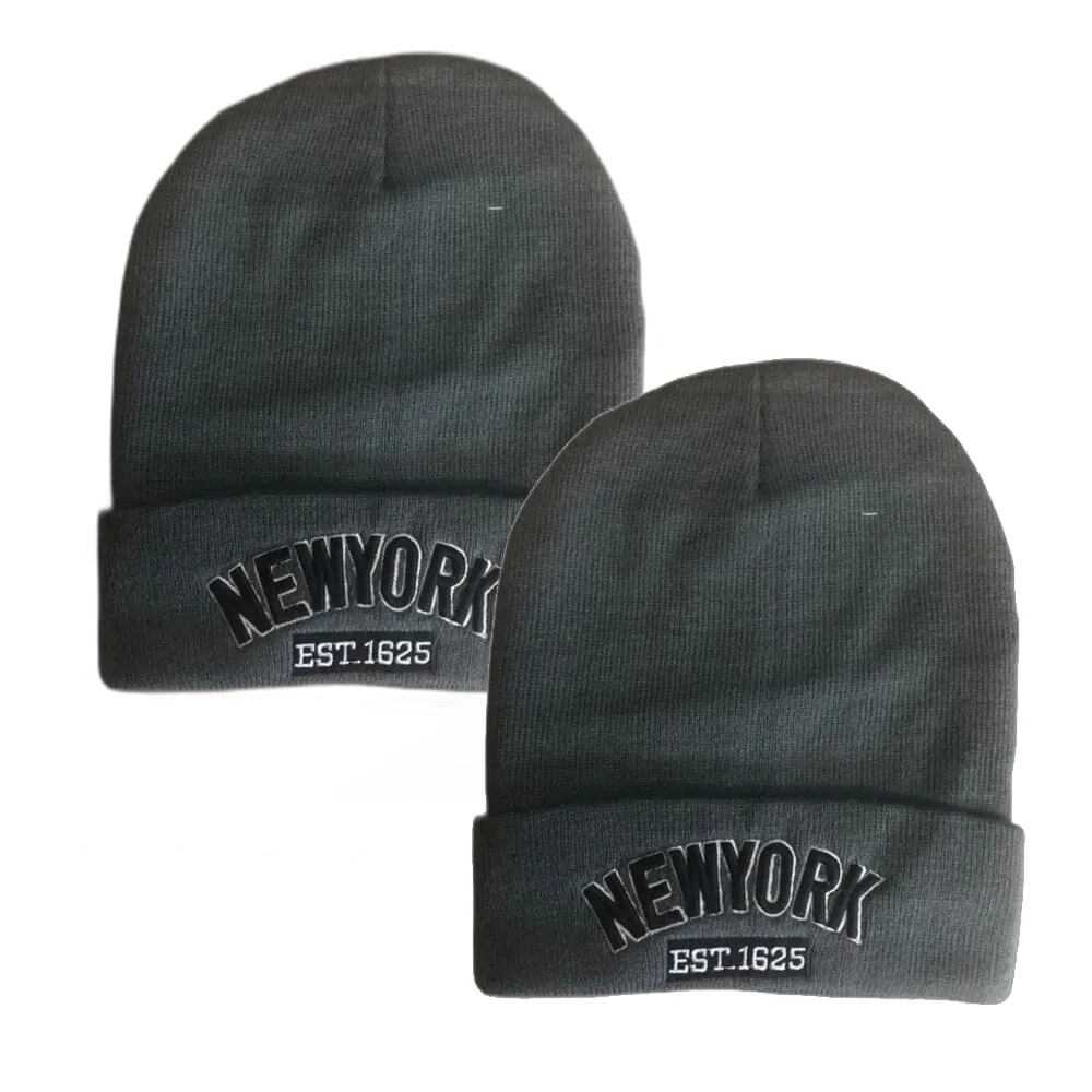 Classic NY Winter Hat Beanies with Thick Fur