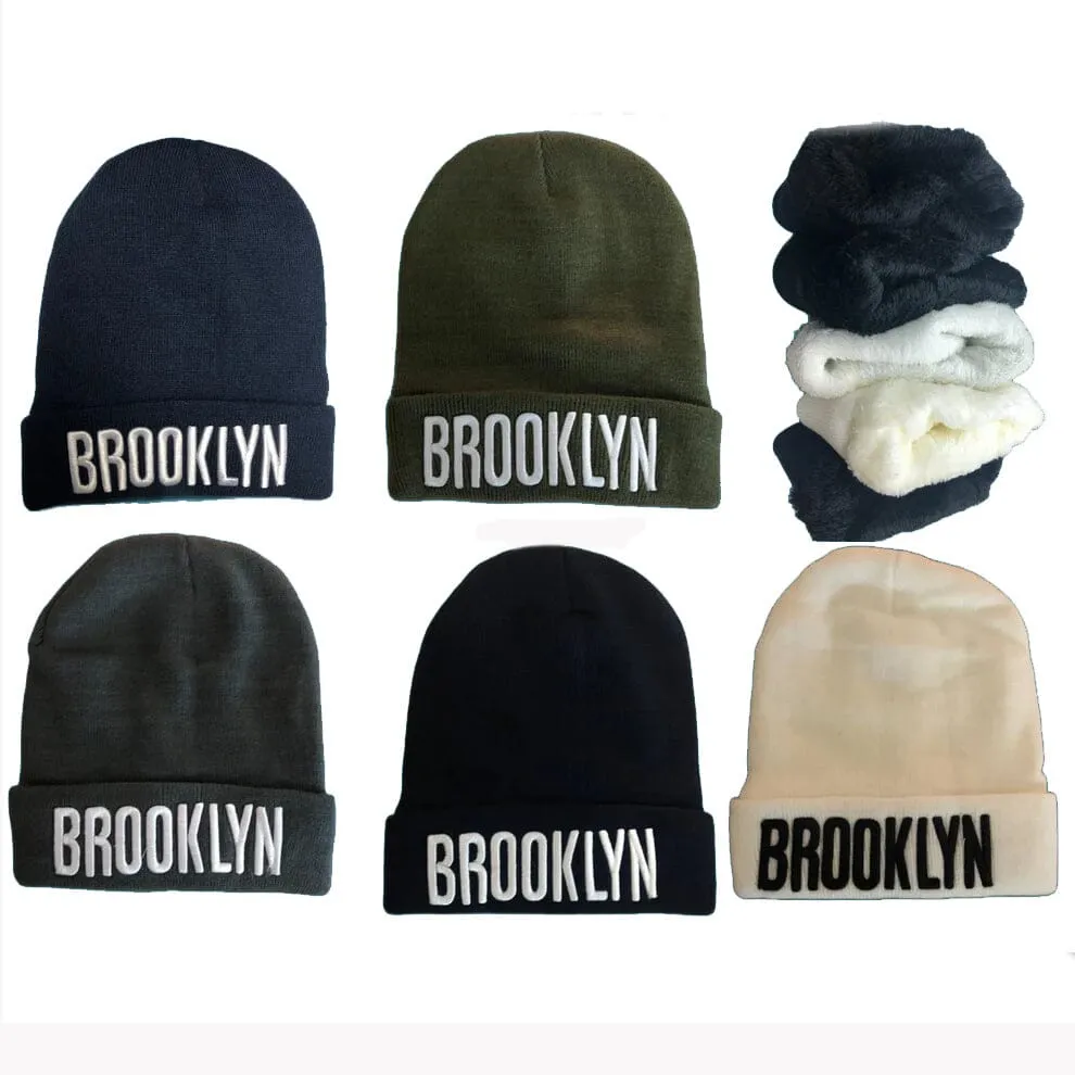 Classic NY Winter Hat Beanies with Thick Fur