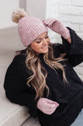 Classic Rib Beanie w/ Faux Fur Pom