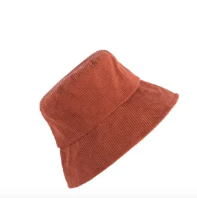 Corduroy Bucket Hat-Rust