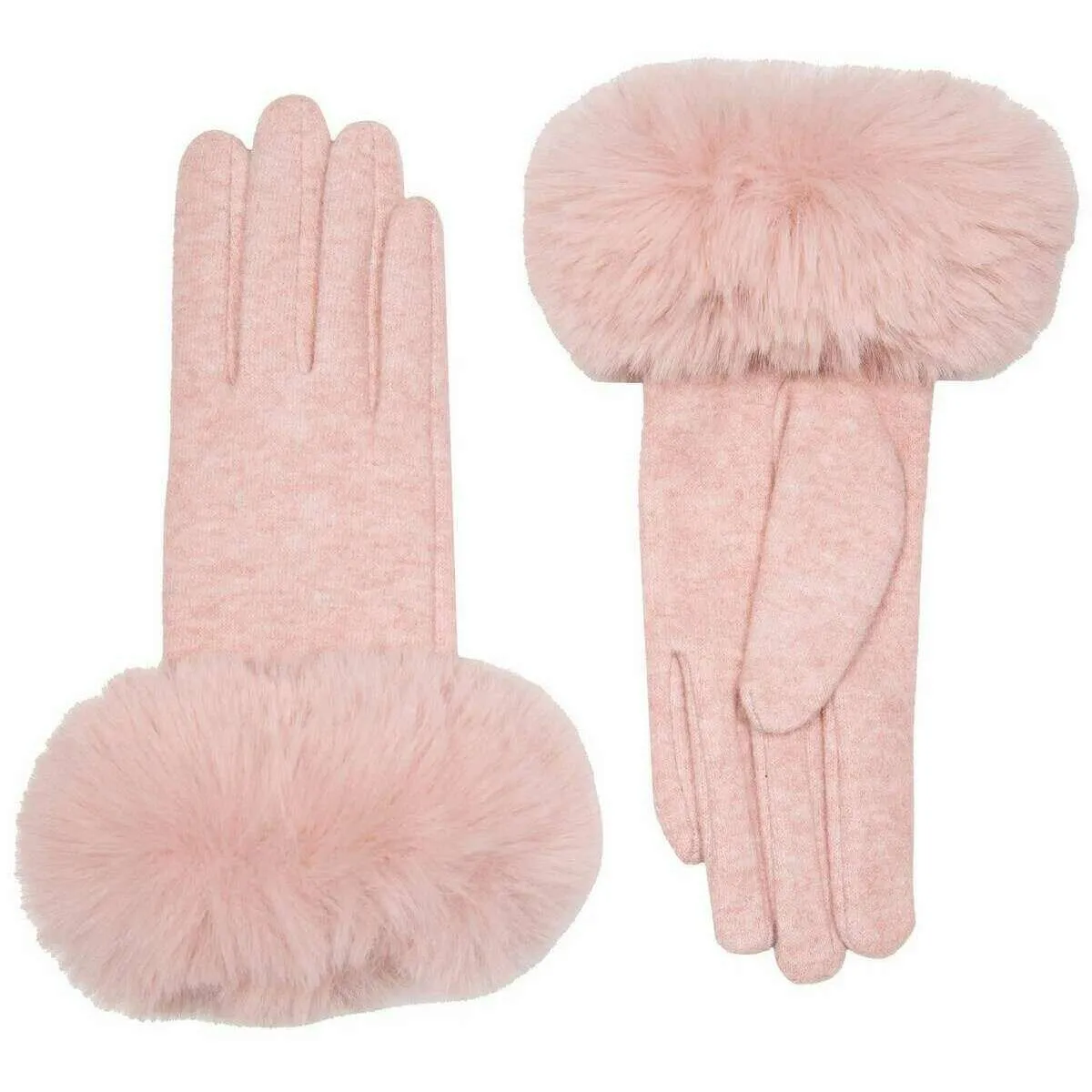 Dents Faux Cuff Gloves - Pale Pink