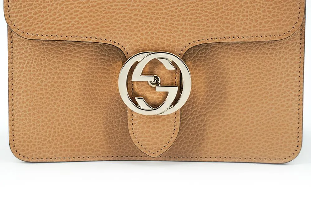 Elegant Beige Shoulder Bag with GG Snap