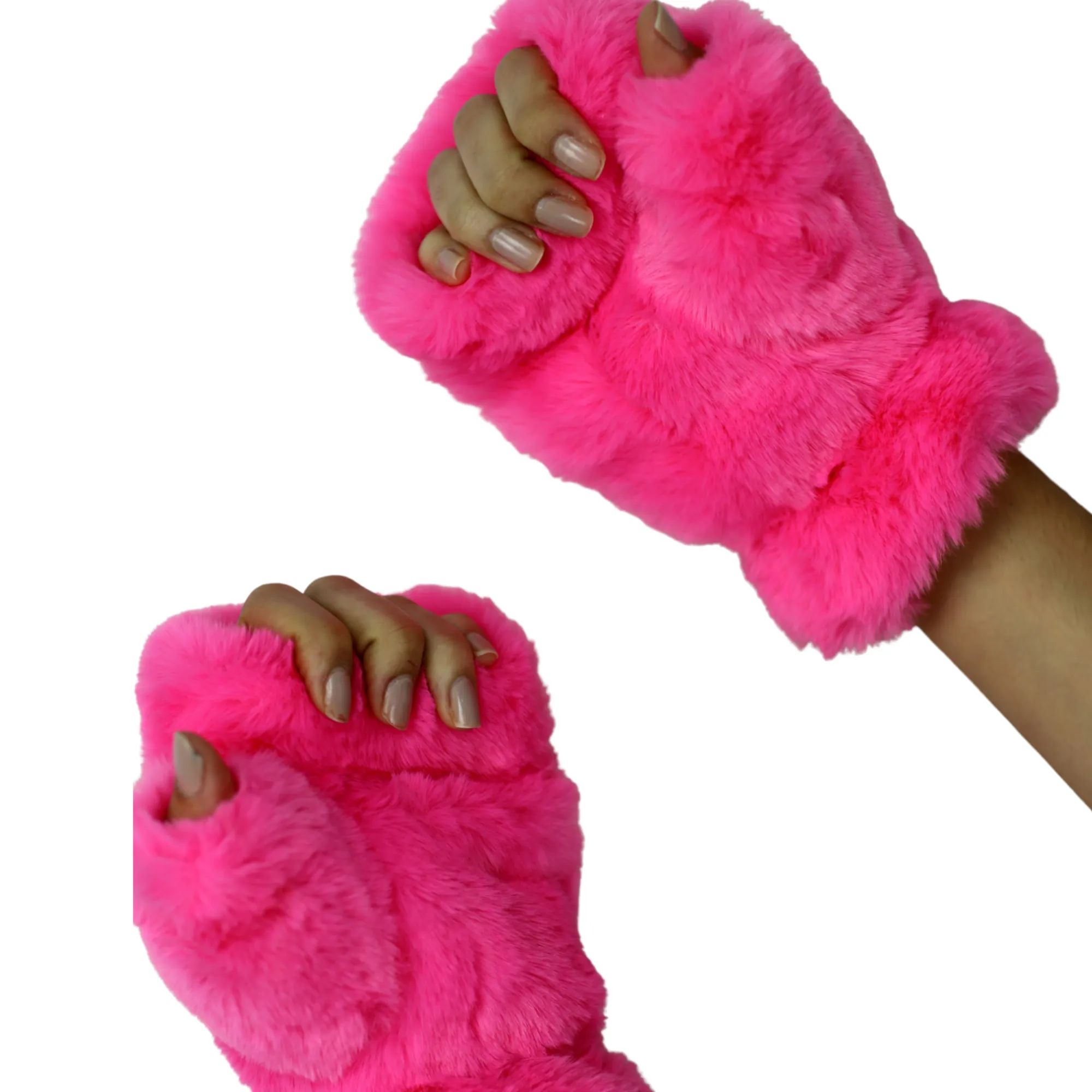 Faux Finger Mittens - Pink