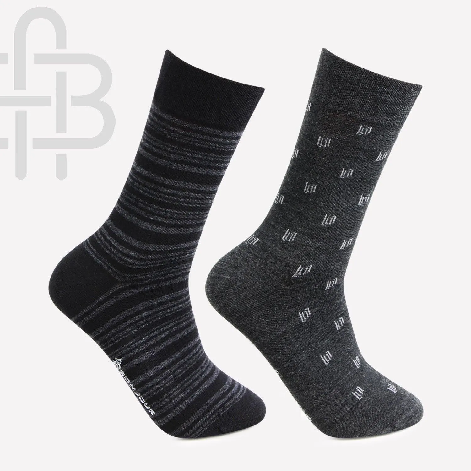 Formal Woolen Crew Socks - Pack Of 2