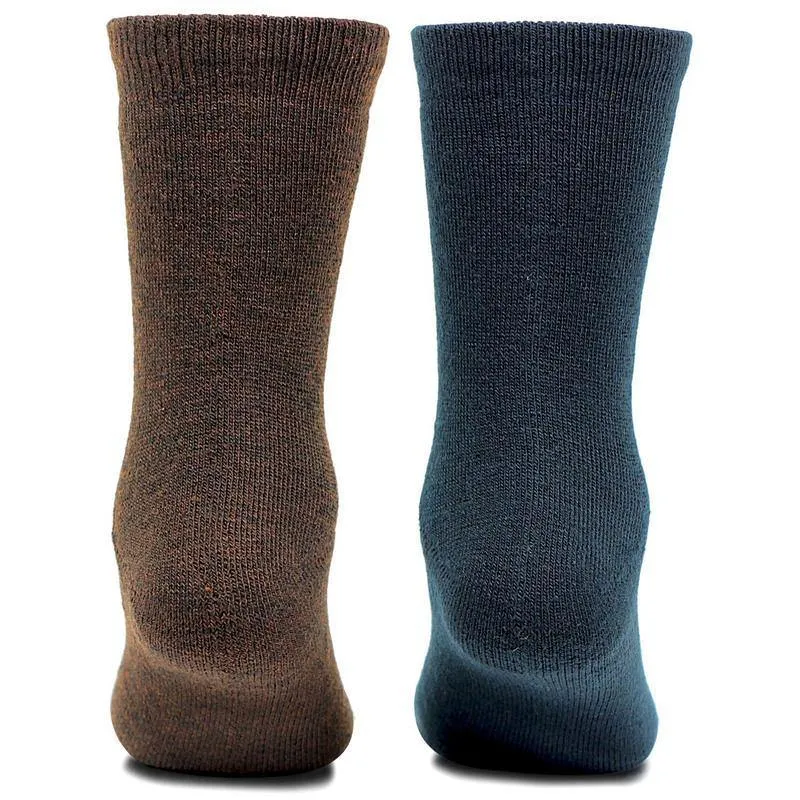 Kids Plain Multicolored Woolen Crew Socks - Pack of 2