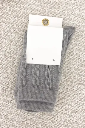 Leesa Cable Knit Sock Grey