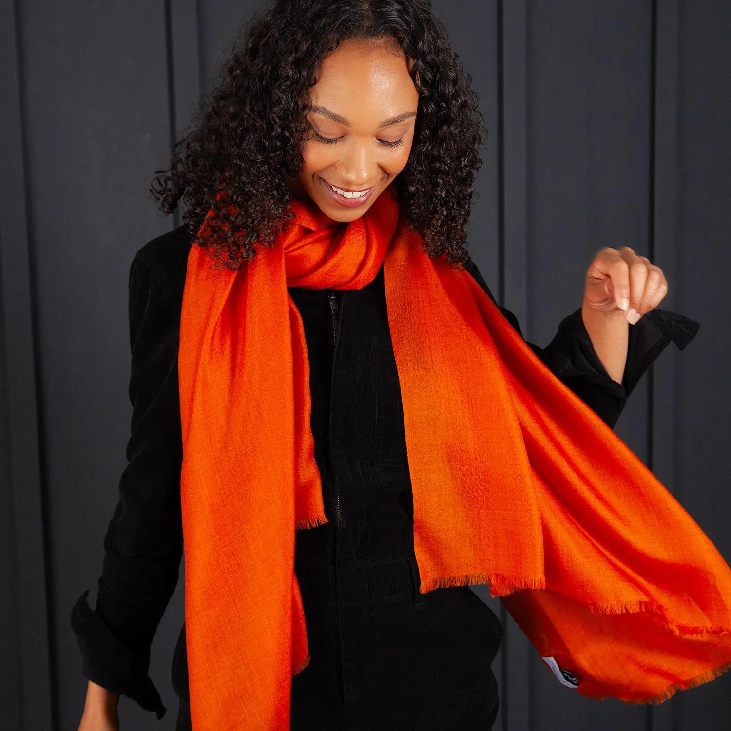 Luxe Merino Silk Shawl Paprika