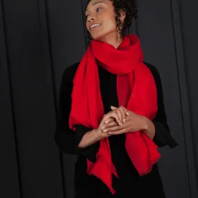 Luxe Merino Silk Shawl Red