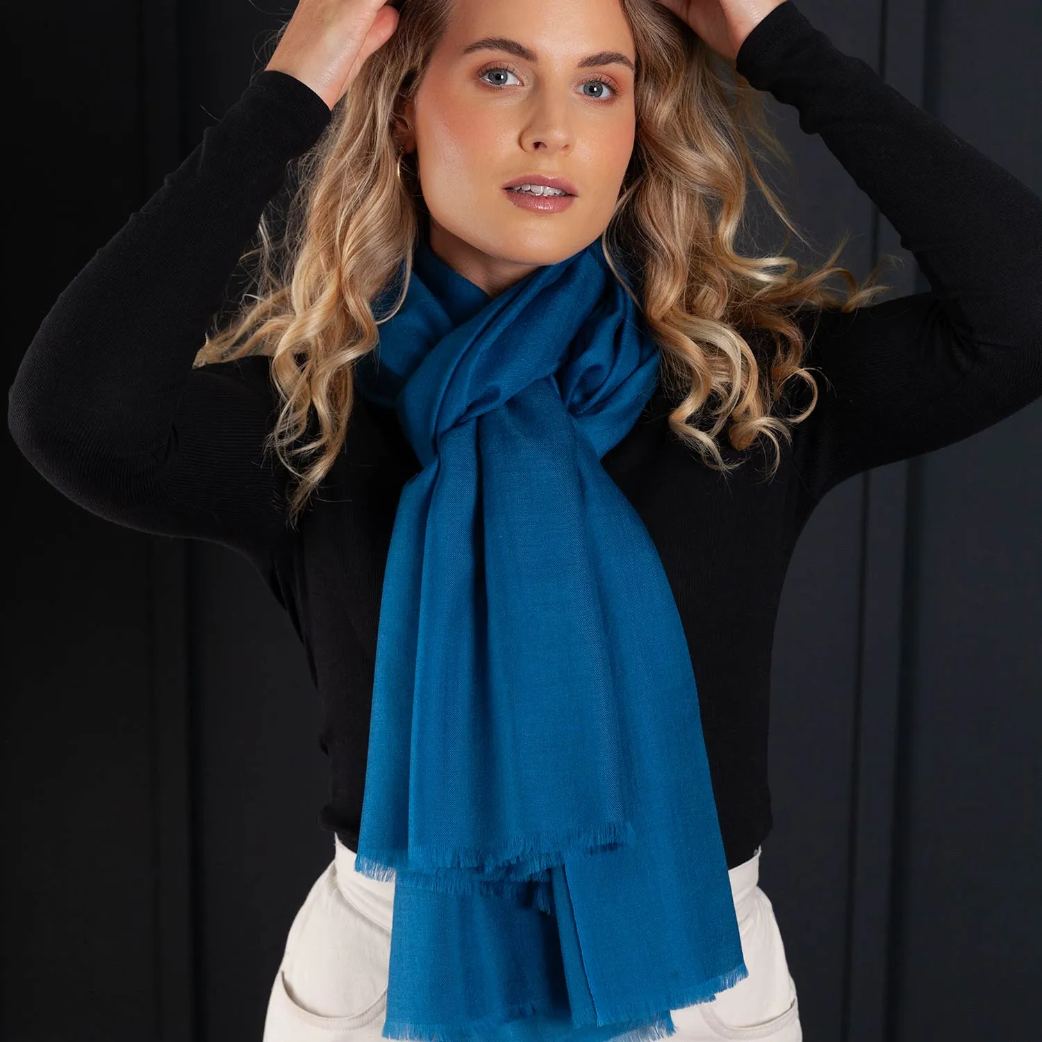 Luxe Merino Silk Shawl Teal