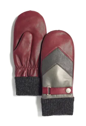 Marron Ladies Leather Mittens