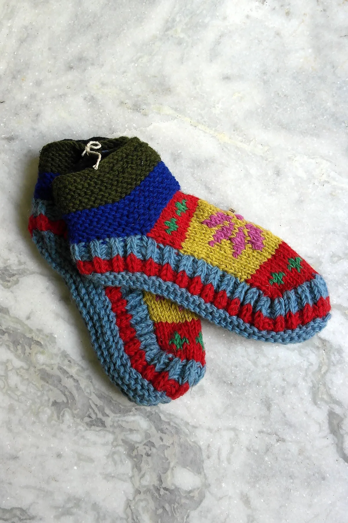 Multi colors Hand knitted woolen indoor socks