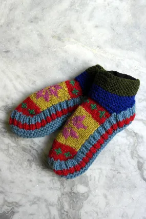 Multi colors Hand knitted woolen indoor socks