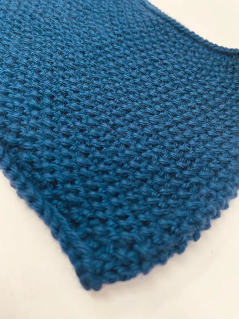 Navy Acrylic Seed Stitch Knit Cowl