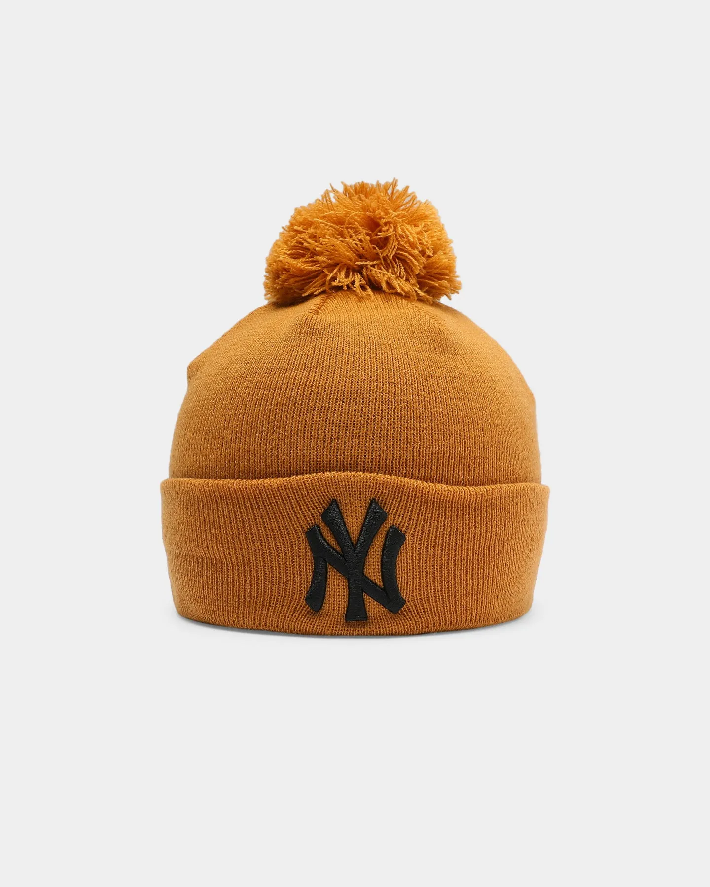 New Era New York Yankees Pom Knit Beanie Wheat