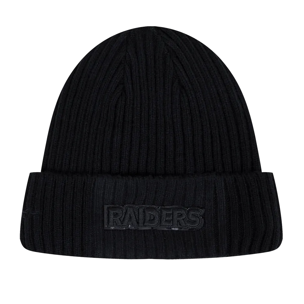 NFL LAS VEGAS RAIDERS UNISEX CLASSIC 3BK BEANIE (TRIPLE BLACK)