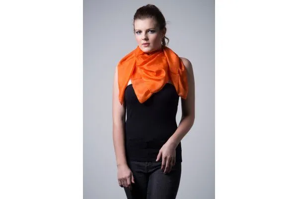 Nine Yaks Orange Silk scarf