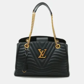 Noir Leather New Wave Chain Tote Bag