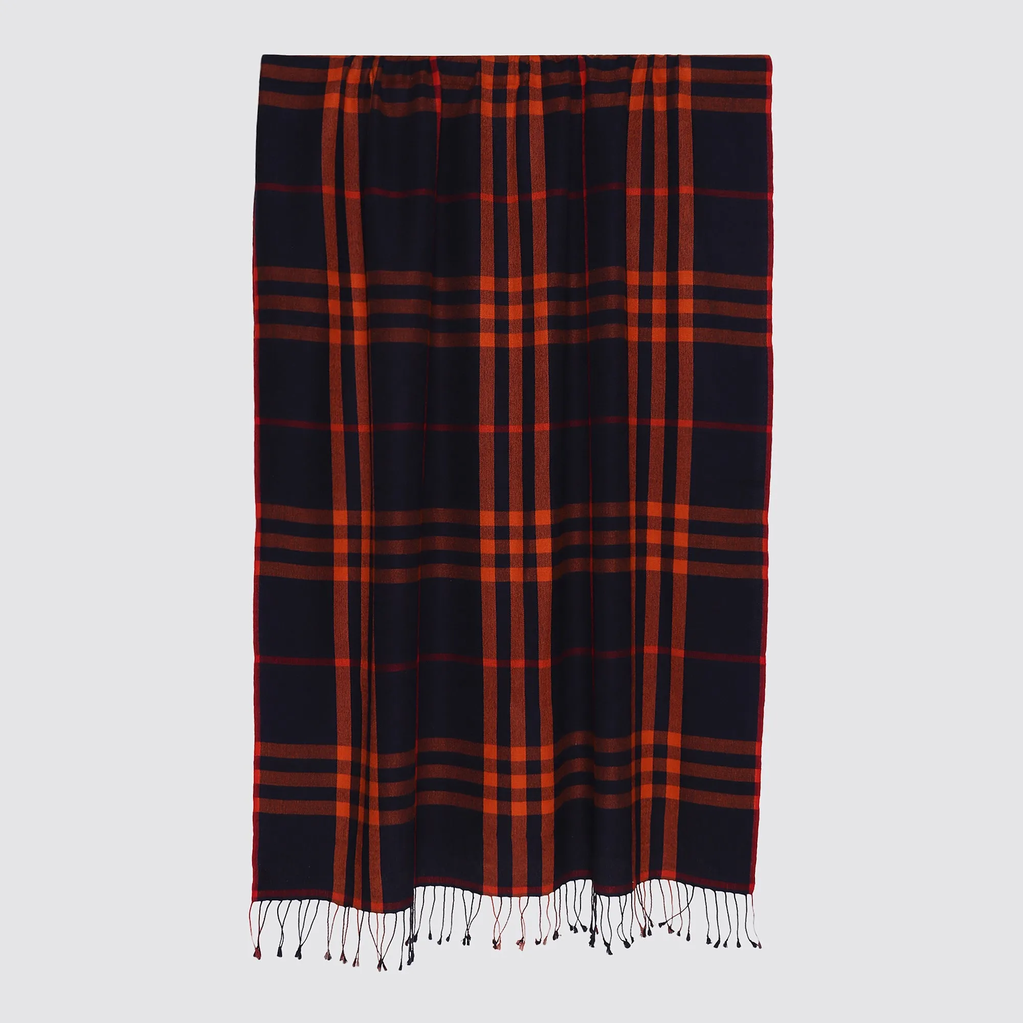 Pashmina silk shawl with checks