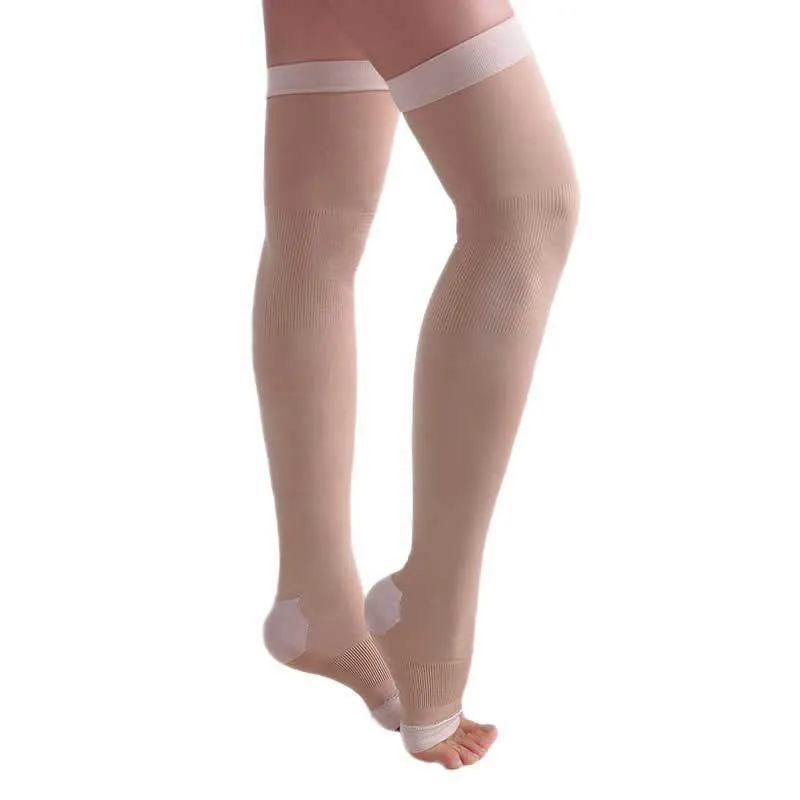 Plus Size Open Toe Thigh High Compression Socks