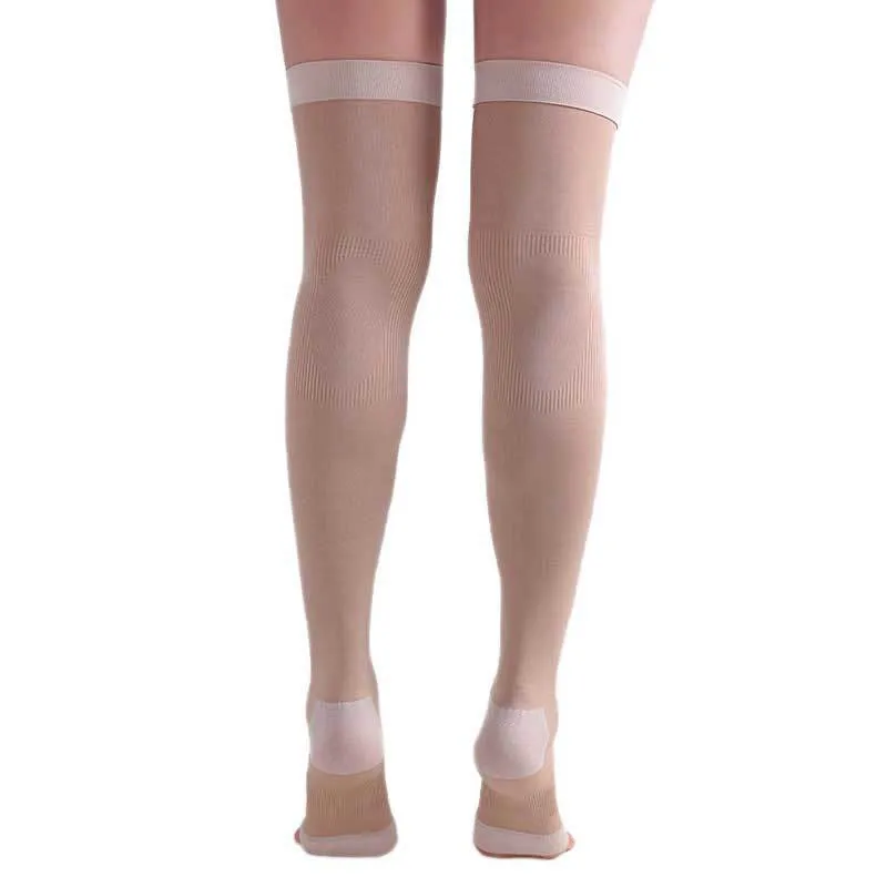 Plus Size Open Toe Thigh High Compression Socks