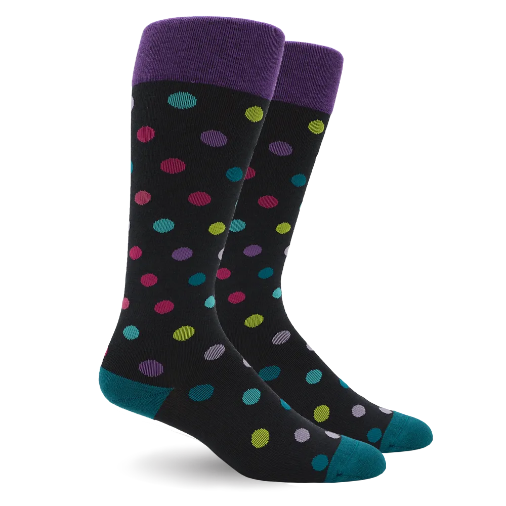 Polka Dot Multi Color Cotton Energy Socks