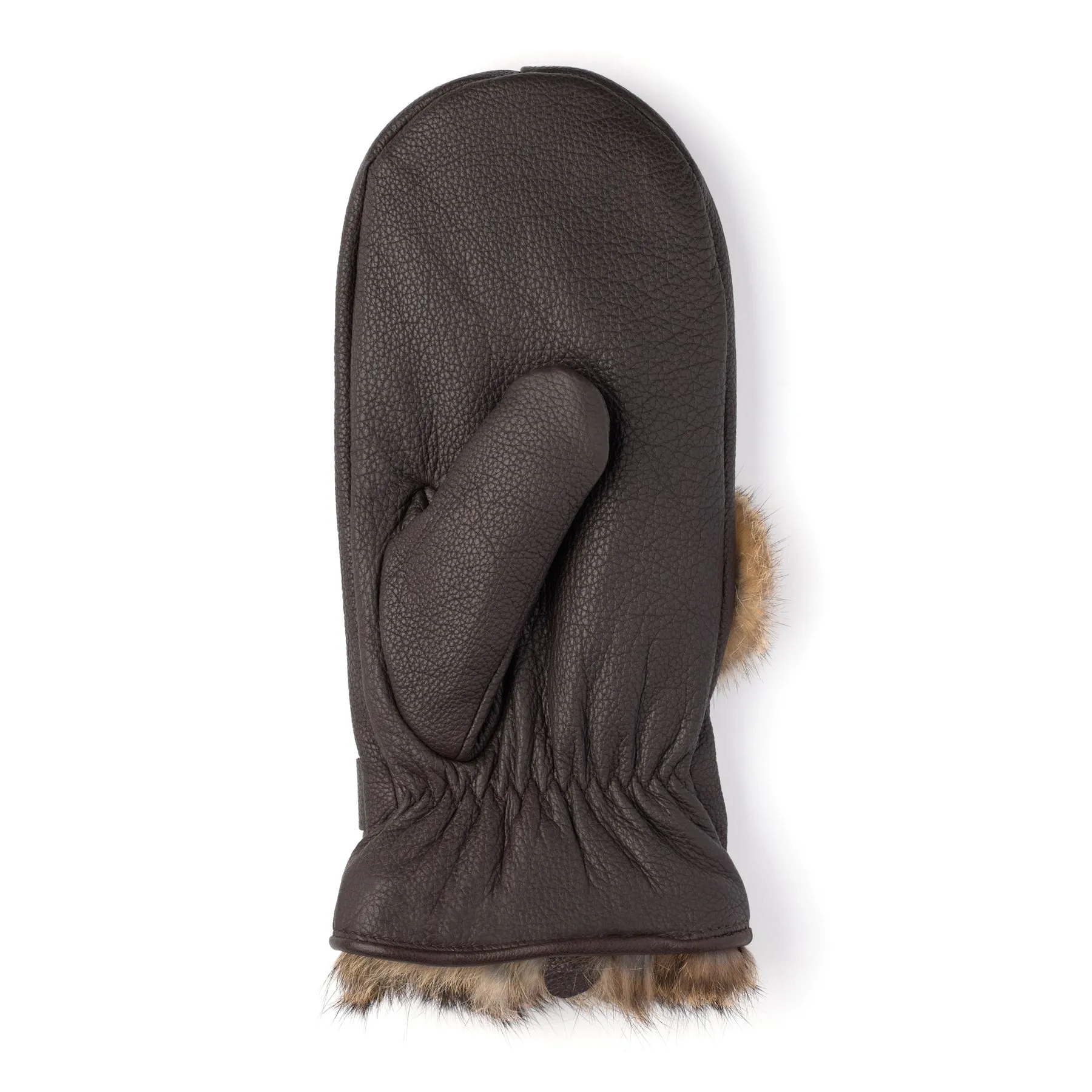 Pom Pom Leather Mitt