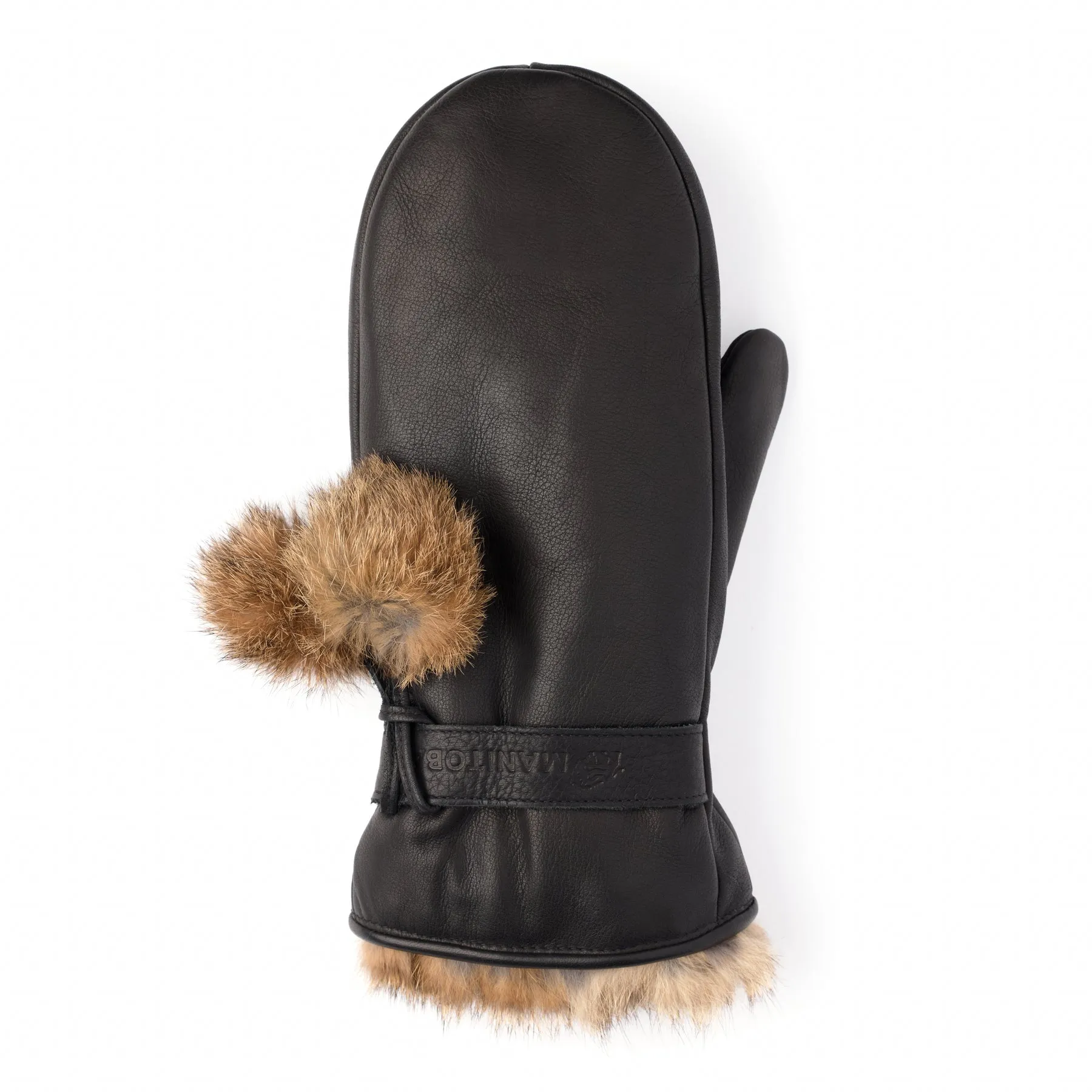 Pom Pom Leather Mitt