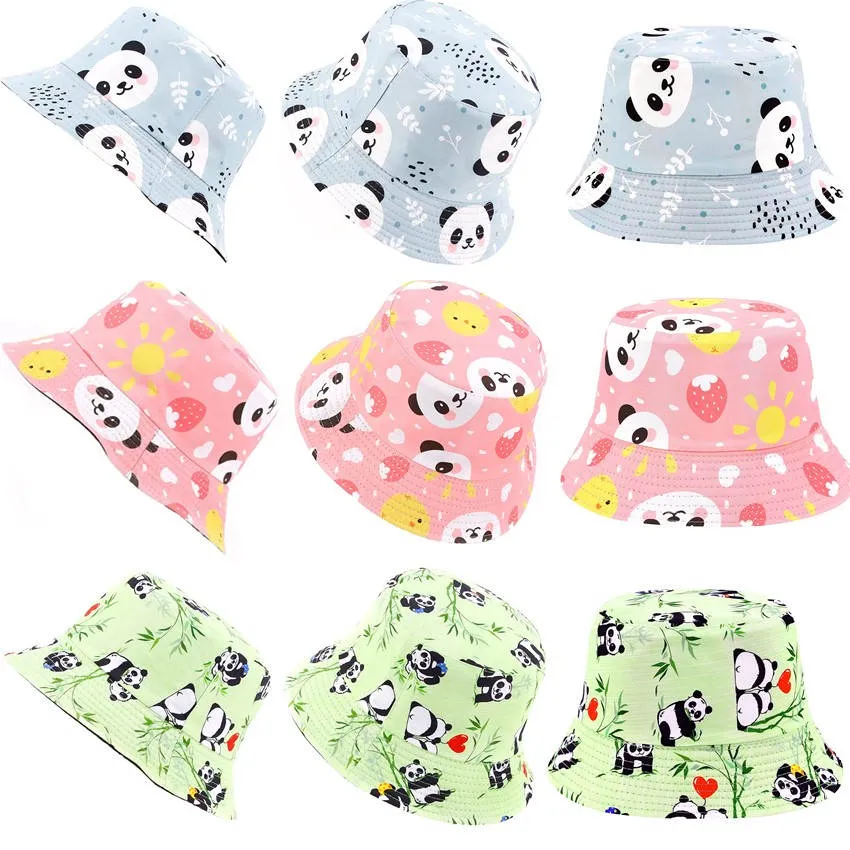 Reversible Panda Printed Bucket hats Unisex