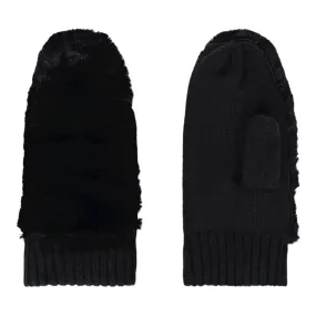 Rino & Pelle Oxo Faux Fur Mittens Black