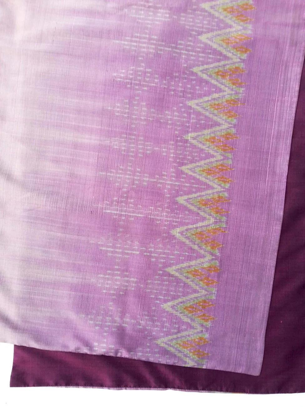 Silk Ikat Double Side Shawl Amethyst Eggplant