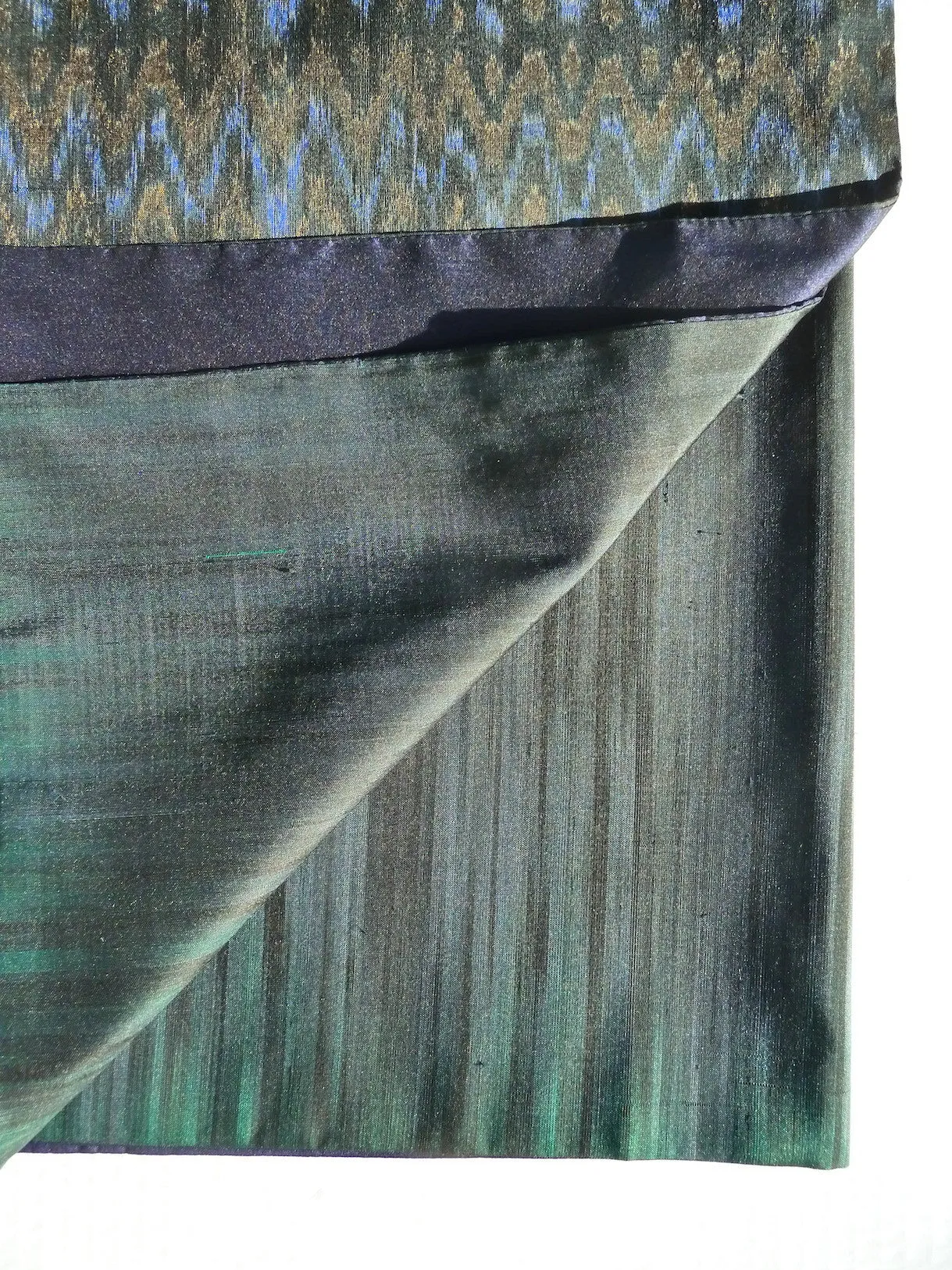 Silk Ikat Double Sided Shawl Black And Midnight Blue