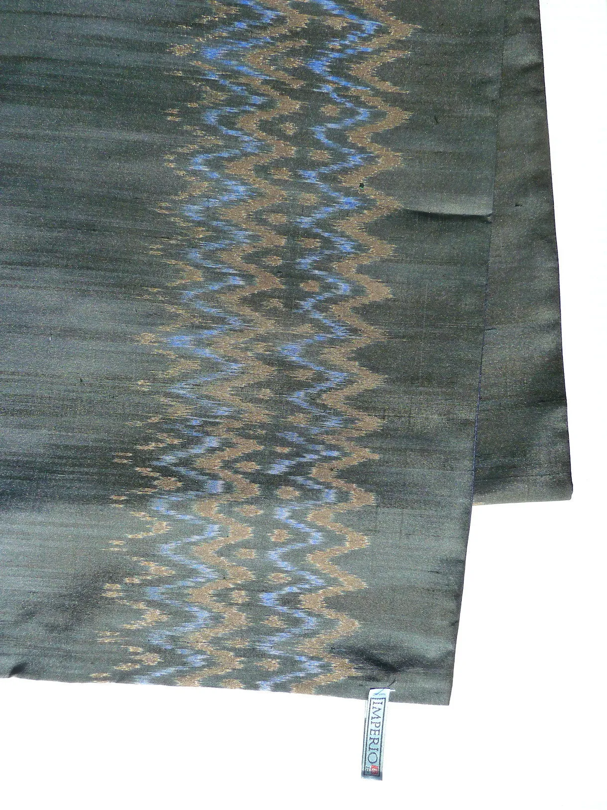 Silk Ikat Double Sided Shawl Black And Midnight Blue