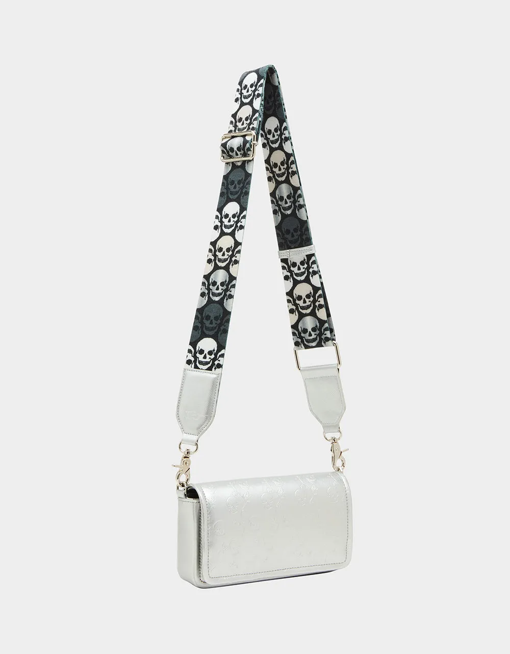 SKULLS & ROSES CROSSBODY SILVER