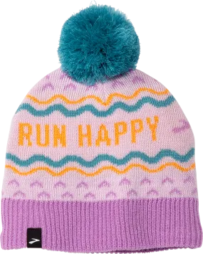 Unisex Heritage Pom Beanie (541 - Light Purple/Run Happy)