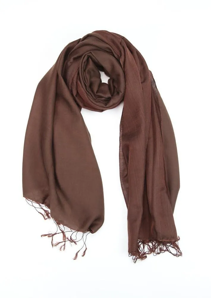 Water Pashmina Shawl in Chocolate Brown