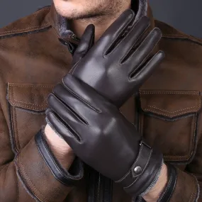 Winter fashion Luxury Genuine Leather Men's Gloves - Coffee/Black/Brown